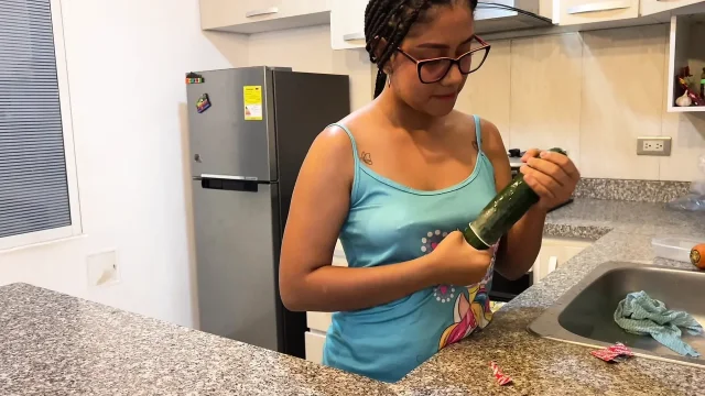 Bridney destroys her wet pussy with a cucumber