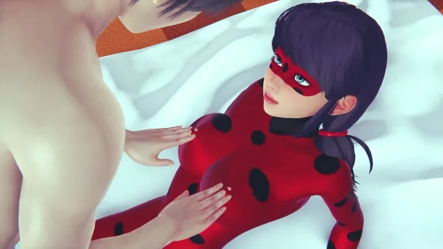 Ladybug Rule34 3D Hentai Animation – Busty Red Latex Heroine Engages in Bed Play