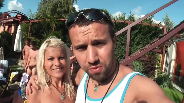 Wild Pool Party Orgy with Blondes Sucking Big Cocks