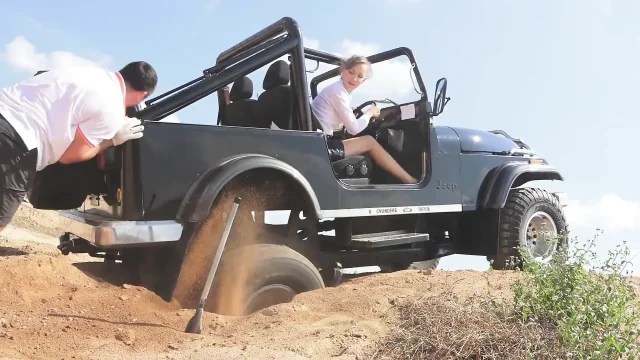Get out of the car and push the car harder