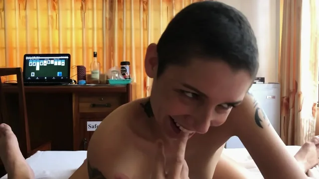 I caught masturbating roommate and helped him cum POV blowjob deepthroat cum in