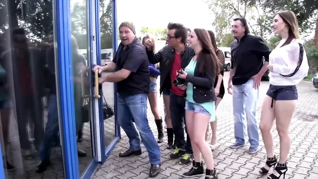 Wild Outdoor DP Gangbang with Horny Babes