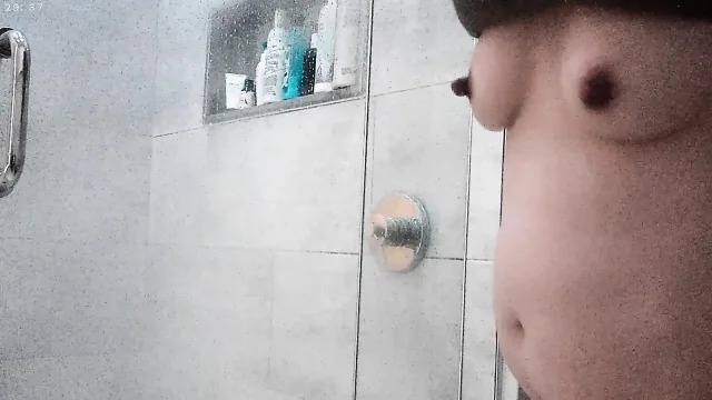 The shower scene with Asian step daughter Erin Luvin and her beautiful long