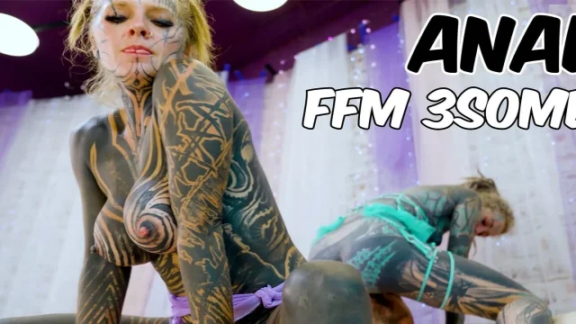 2 Hot Heavily Tattooed Teens Hard Fuck World Champion ATM Gapes Facial