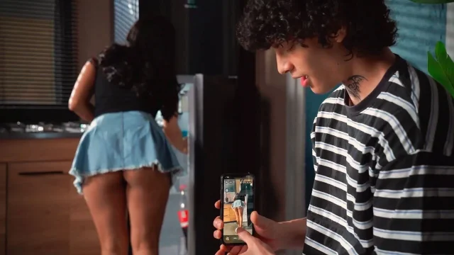 Stepbrother ends up fucking his skinny stepsister's pussy when they're alone at home