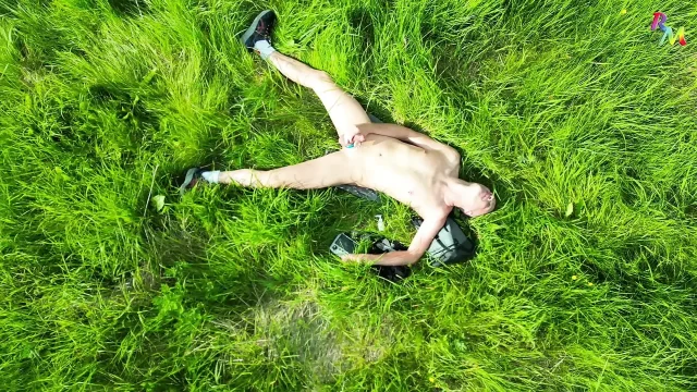 Drone porn literally Drone follows me watches me get naked and wank in field