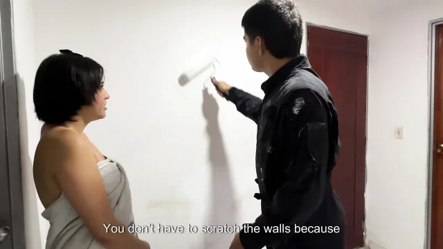 Hire Sexy Painter for My House but He so Sexy and so Horny That Decide to Seduce Him to Fuck Me Hard