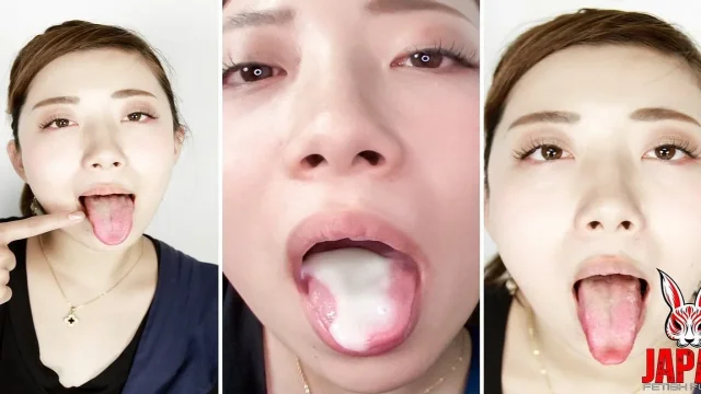 Amateur Azusa's Oral Exhibition Tongue Cleaning and Ending in It