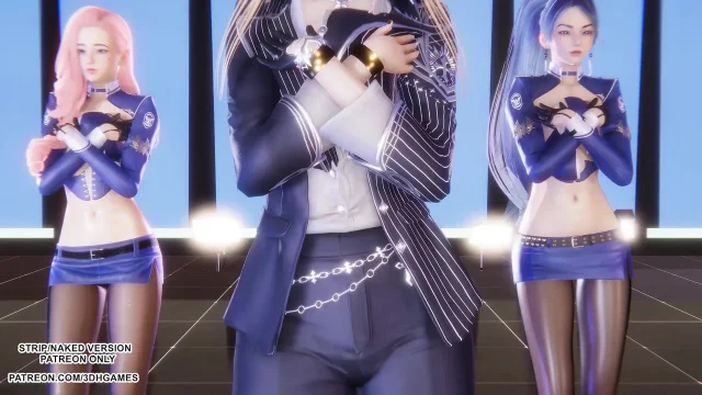 MMD TWICE - Talk that Talk Ahri Seraphine Kaisa Sexy Kpop Dance League of