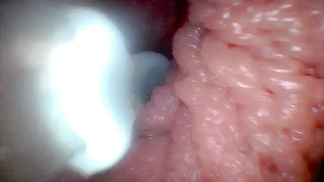 Let's take a peek into my juicy pussy together endoscope camera