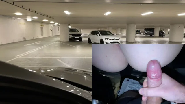 Risky Car Sex in Parking Lot – Started with Handjob Ended with a Fuck