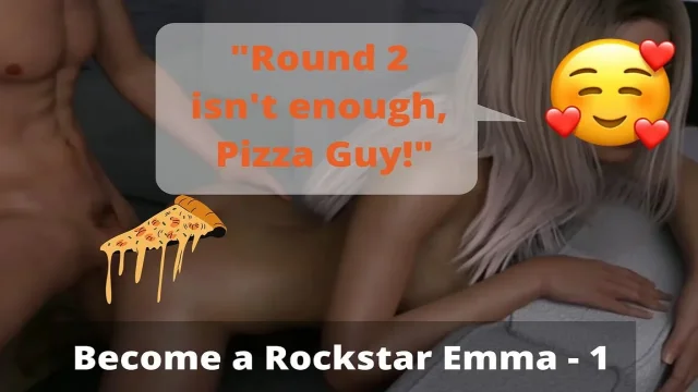 Pizza Guy has caught me naked and is willing to fuck with me Become rockstar Emma Part 1