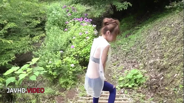 Steamy outdoor session Mikurus Asian charm excites all in lustful blowjob fun