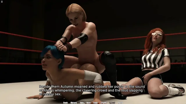 Two Shemale And One Girl Wrestling Training Turns In To Anal Sex Creampie Threesome Fun