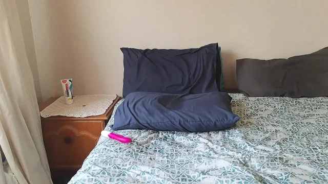 Moaning like a whore while fucking myself Mother-in-law in the room next me