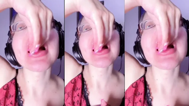 Asmr Teeth Candy Eating Asmr Eye Glasses Gianess Lipstick Big Lips Mough Food Face Fetish Long Nails