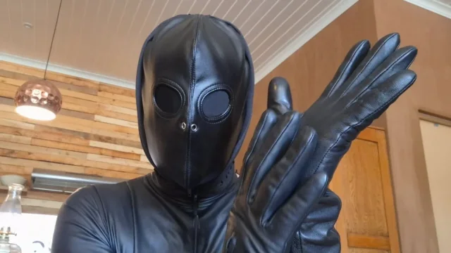 ASMR Long leather gloves