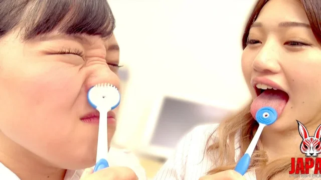 Japanese Airu Hashino Puts Her Breath and Tongue Inside Seira Hoshisaki's Nose