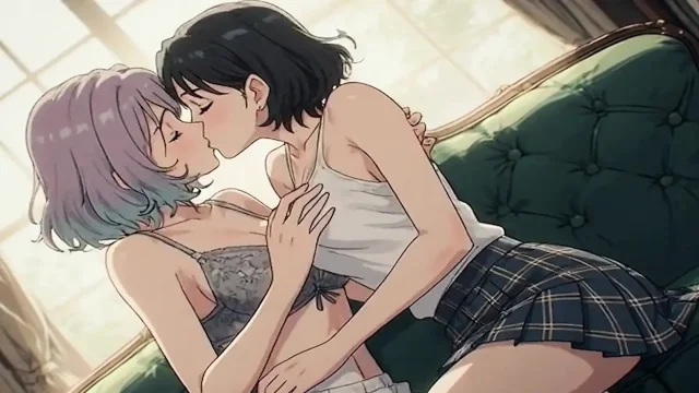 AI Generated Cartoon content Uncensored video of 18 Year old Anime Girl Kissing