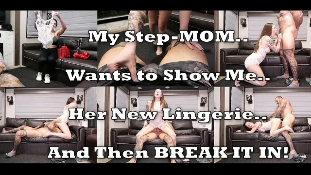 My Stepmom Tries on Her New Lingerie for Me