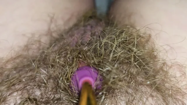 Big Hairy Cunt Trying Out A New Vibrator