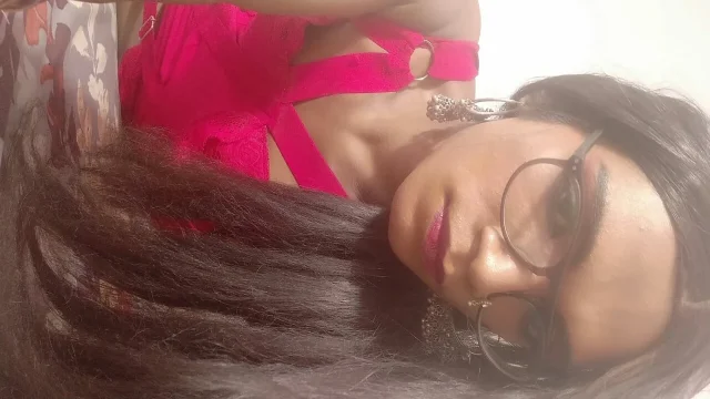 Indian shemale solo Cumming in red stockings and eating own jizz