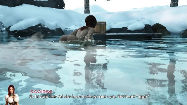 Conan Fucks Saoirse in Hot Springs - Squeezes Her Massive Tits & Pounds Her Fat