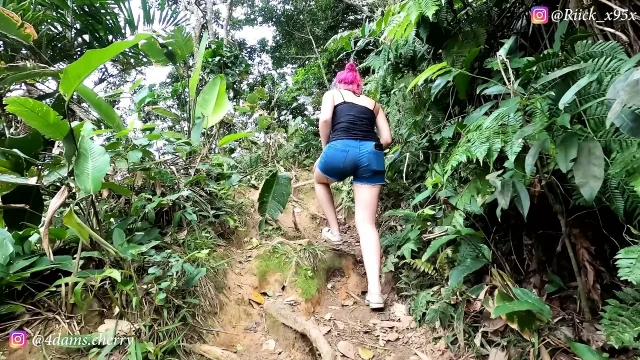 Sex on the deserted beach Amateur Brazilian teen sucked dick and taken cum in