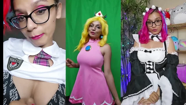 Goddess Rarity cosplays as Peach to give you a JOI