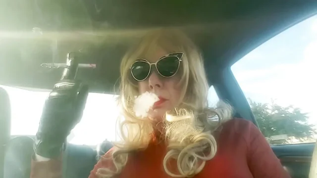 MRS ROMAN DRIVING AND SMOKING LONG VS120 MENTHOLS -- COME RIDE WITH ME