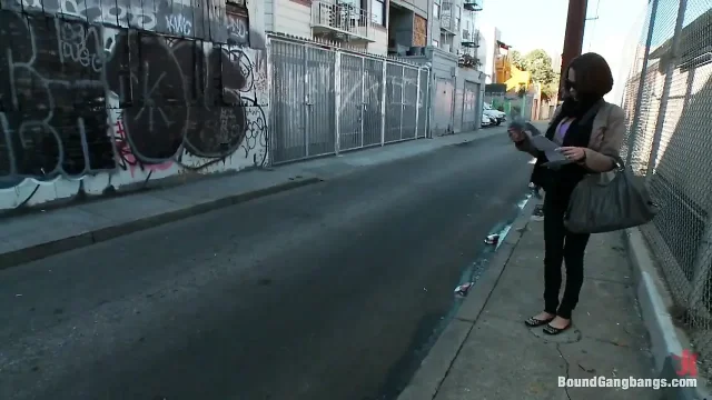 Tiny Tourist with Huge Tits Gets Grabbed Into a Van and Destroyed by Big Cocks