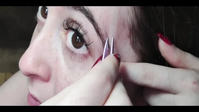 Tweezing My Eyebrows Close up