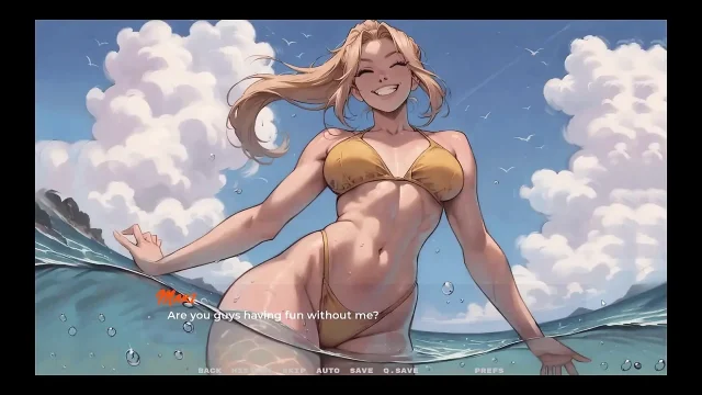 My New Girlfriend Taboo Hentai Game Ep26 Naughty Step Sisters Going Topless at the Beach