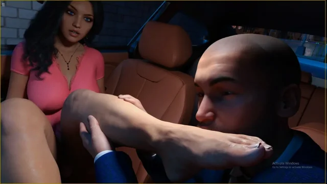 Milf Anna Giving A Footjob To Her Boss Huge Cock Inside Car