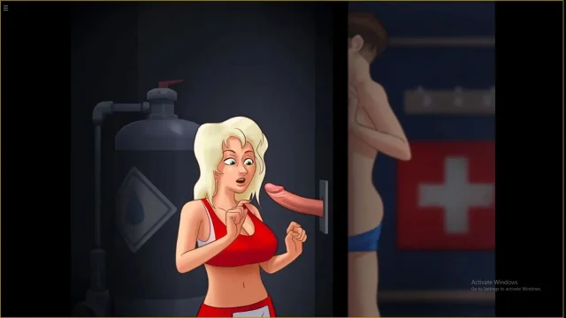 Horny Swim Trainner Cassie Loves Glory Hole Blowjob In Summertime Saga