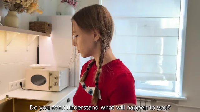 THE STEP-FATHER FUCKED HIS STEP-DAUGHTER FOR HER MISTAKE - SHE'LL HAVE TO WORK