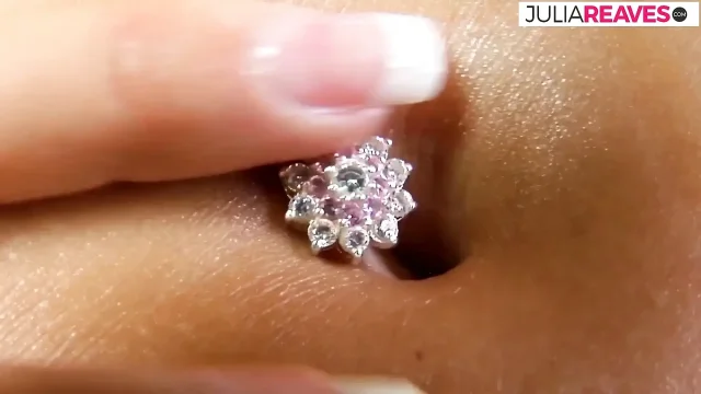 Horny babe fucks her shaved pussy with a huge dildo