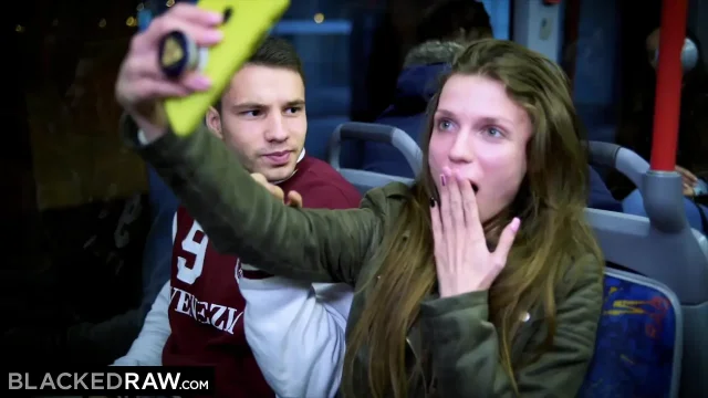 BLACKEDRAW Two beauties fuck giant BBC on bus