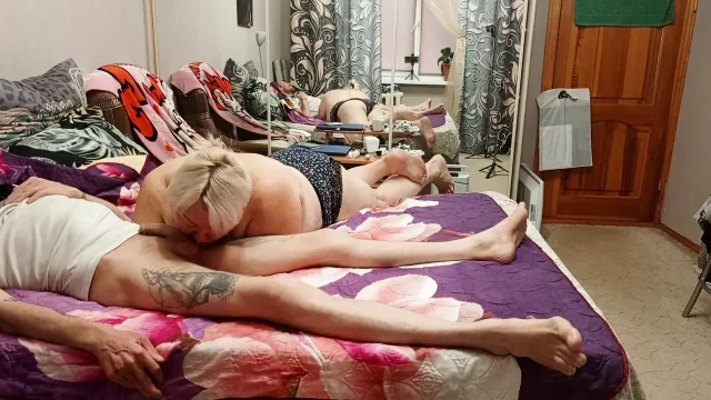 Stepmom's mouth takes all the cum and swallows