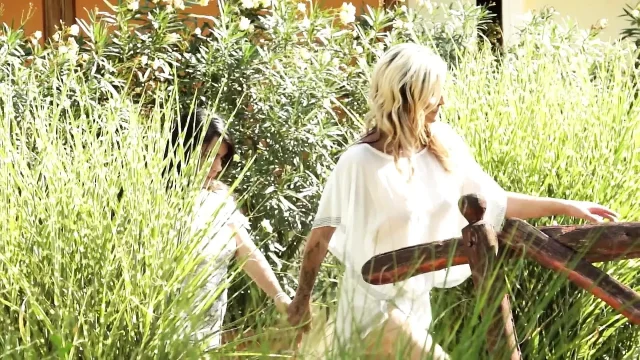 Busty Blondes Wild Outdoor Threesome