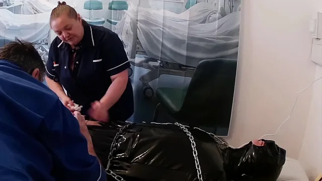 Part 4 Matron Satana and Gimp bound in medical room