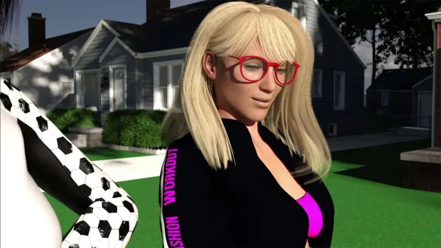 Trans Blondy Alex's First Day at Gym with Zoey