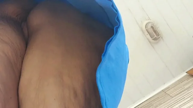 Leave my cell phone recording my stepmom while cleaning the sidewalk in public