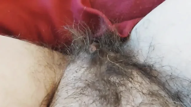 Extremely Hairy Pussy POV Masturbation Fingering Big Labia Orgasm with Moans