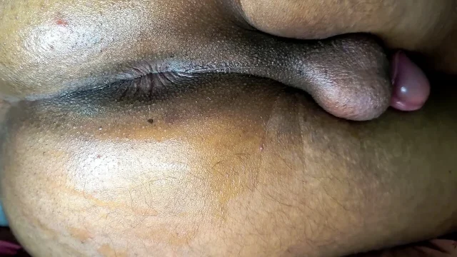 Fucking Brown Indian Pink Asshole with Condom Dildo Close Up