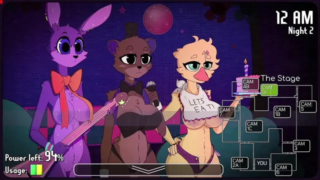 Five Nights at Fuzzboobs Definitive Edition Porn Game Play part 01 Sex Game Play