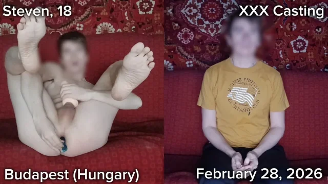 First time gay porn casting of a straight teenager ended with anal masturbation