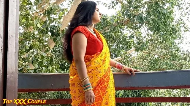 My stepmom seduced me in balcony for hard fuck
