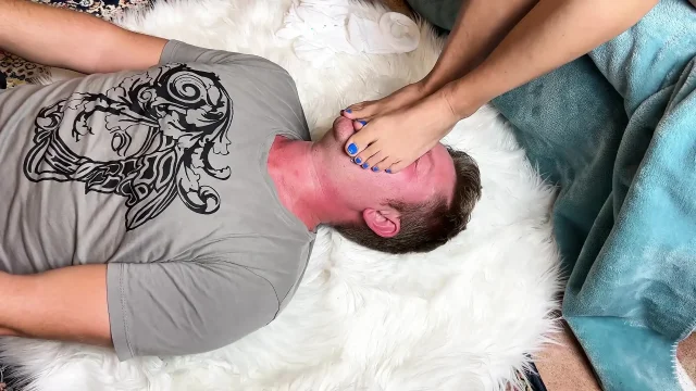 Tied and Taped Mouth Asian Foot Domination