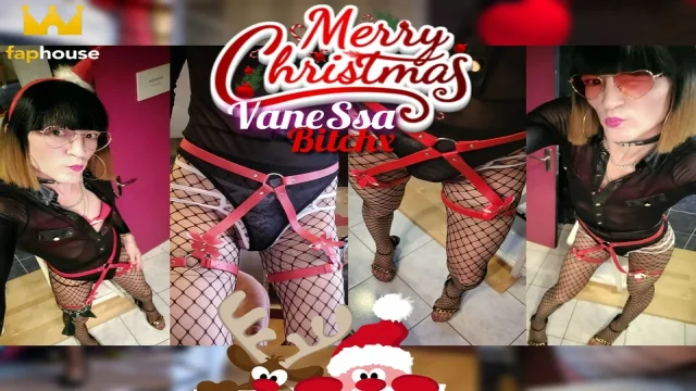 Transvestite Mrs Claus and Her Big Cock in Miniskirt Vanessabitchx Parischiennetrvprod91